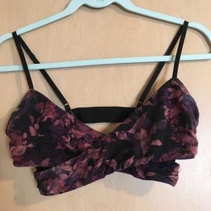 Floral surplice bralette